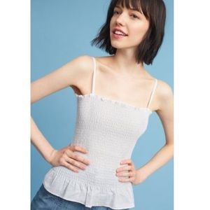 NWT Anthropologie Maeve Smocked Ruffle Cami